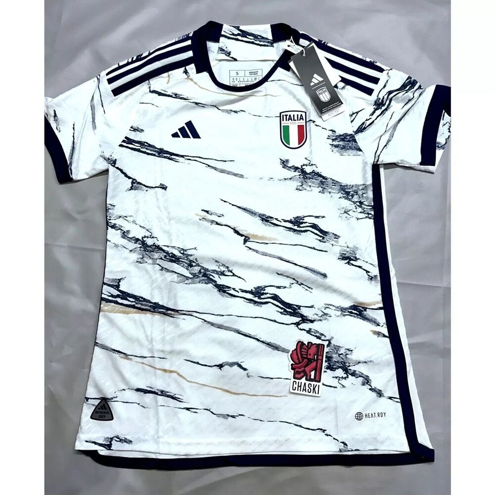 Adidas Italy Italia 2023 Away Authentic Jersey White Soccer Futbol Women SMALL